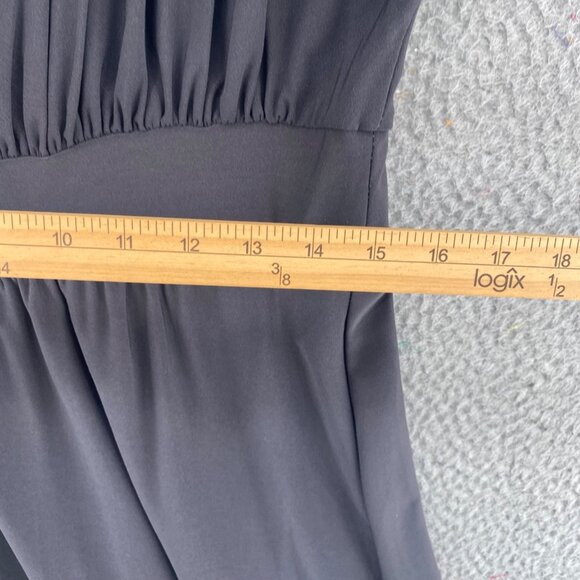 Haani Dress Women Extra Large Gray Bling Neckline Jersey Shirred Sleeveless Knee - Picture 7 of 9